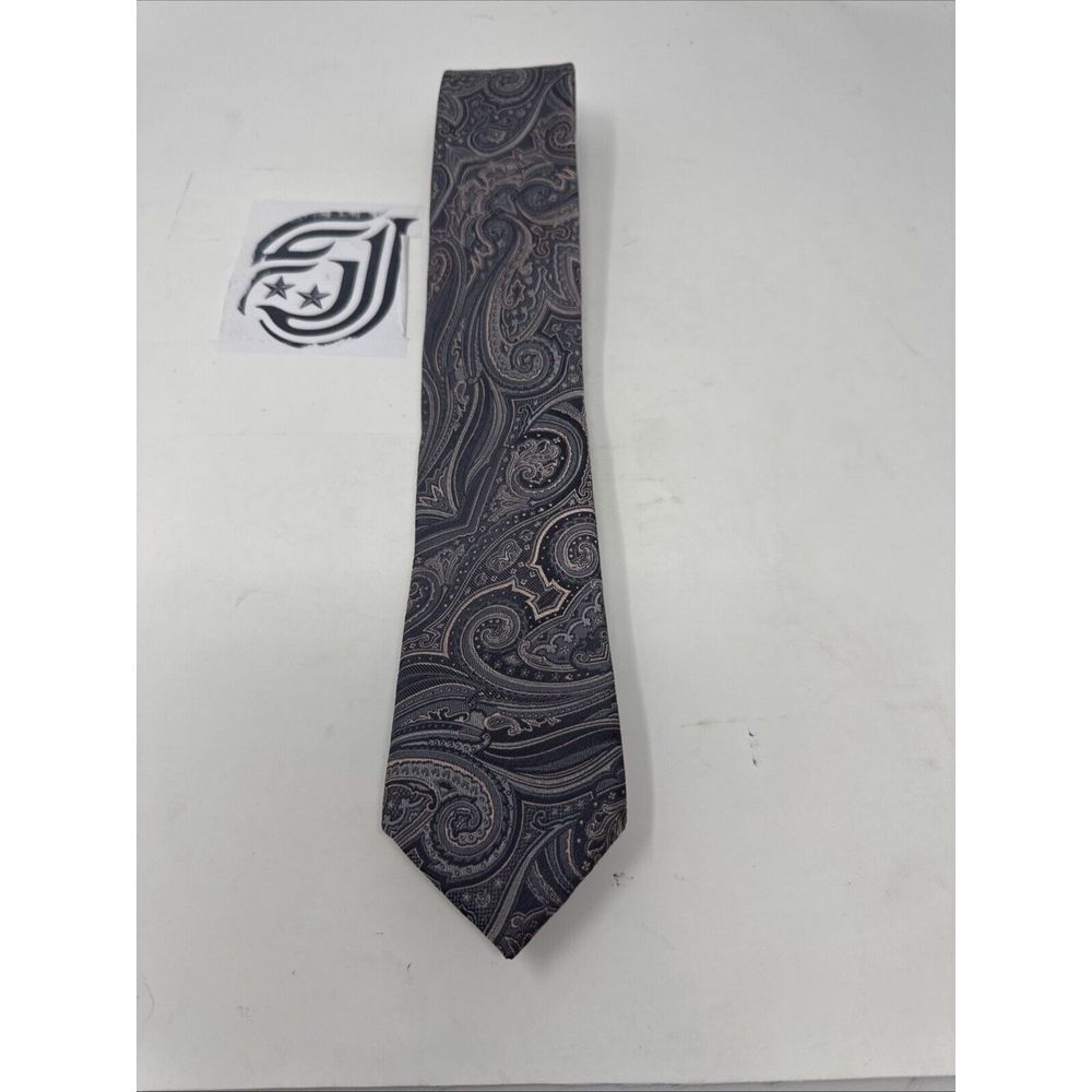 Michael Kors Mens Moss Tie Paisley Necktie‎ Grey/Blue/Peach
